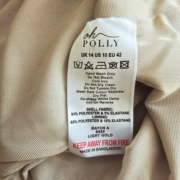 NWT Oh Polly Dalilah Metallic Maxi Gown Hooded A Light Gold Women's Size US 10 - Picture 12 of 12